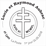 Oblitération 1er jour à Paris au carré d'Encre, Lyon et Vesoul le 26 et 27 mai 2018