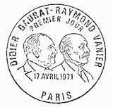 Oblitération 1er jour à Paris et Orléans le 17 avril 1971